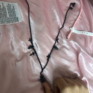 Vintage Black Skull and Cross Necklace open to offers